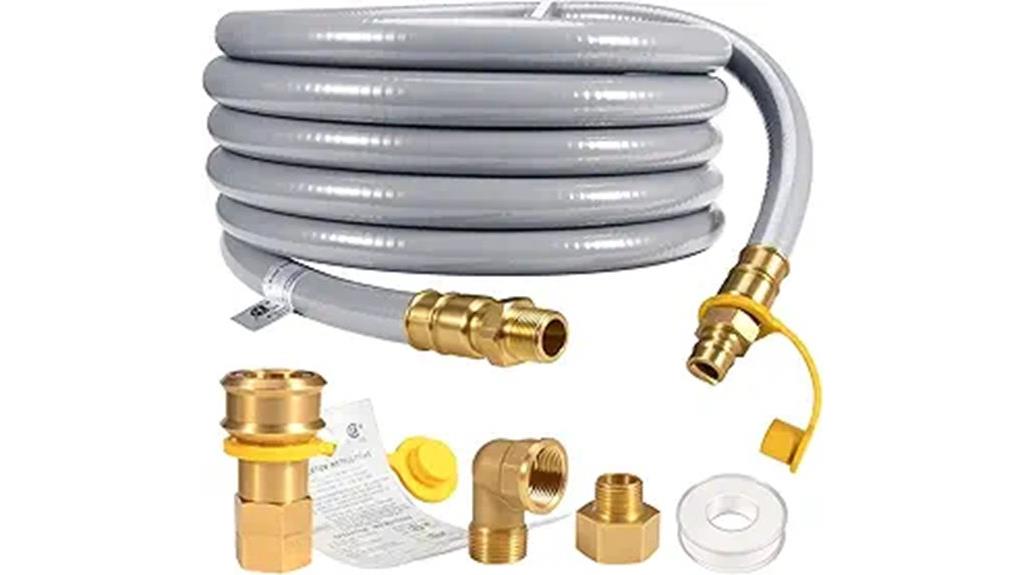 30 foot gas hose with adapters