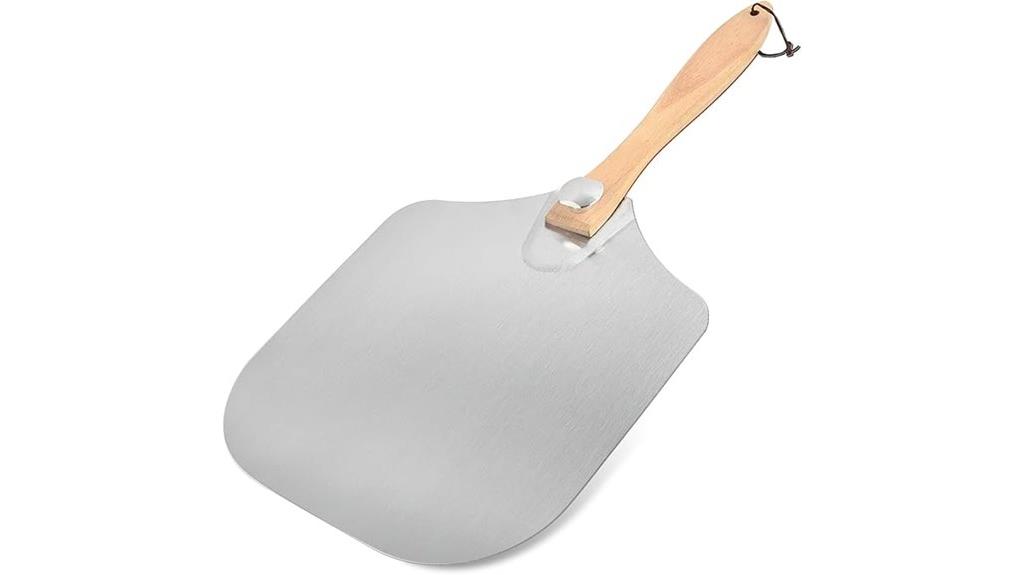 aluminum pizza peel with foldable wooden handle