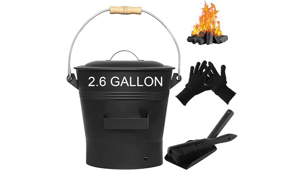 ash bucket with tools