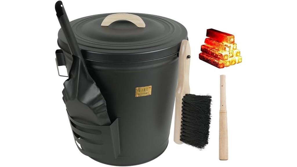 ash bucket with tools