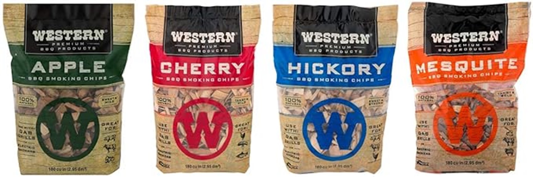 assorted bbq wood chip flavors