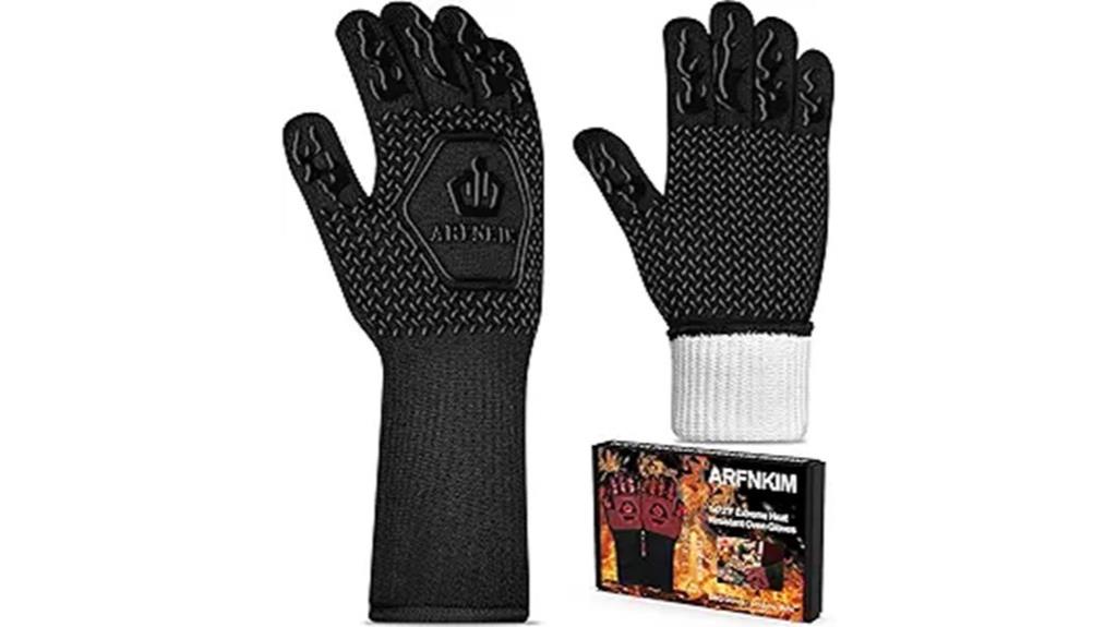 black silicone bbq gloves