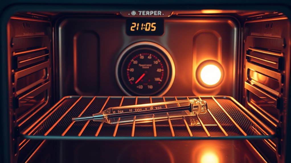 calibrate oven with thermometer