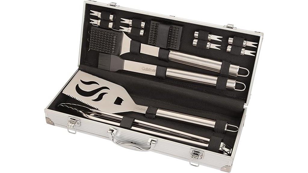 complete stainless steel grill set