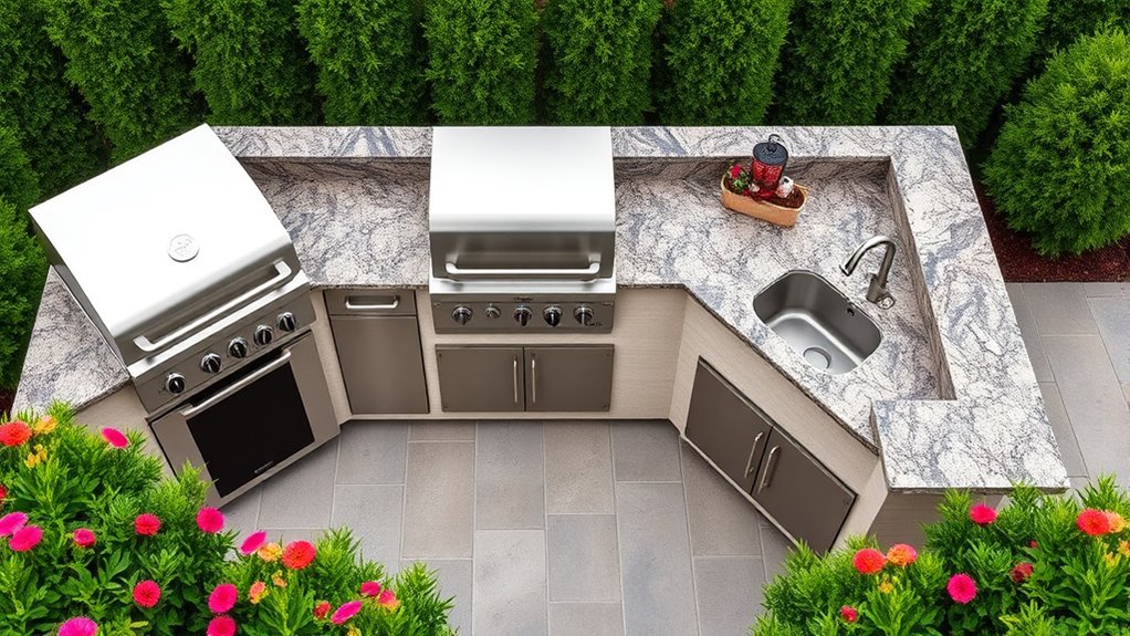 customizable outdoor kitchen layout