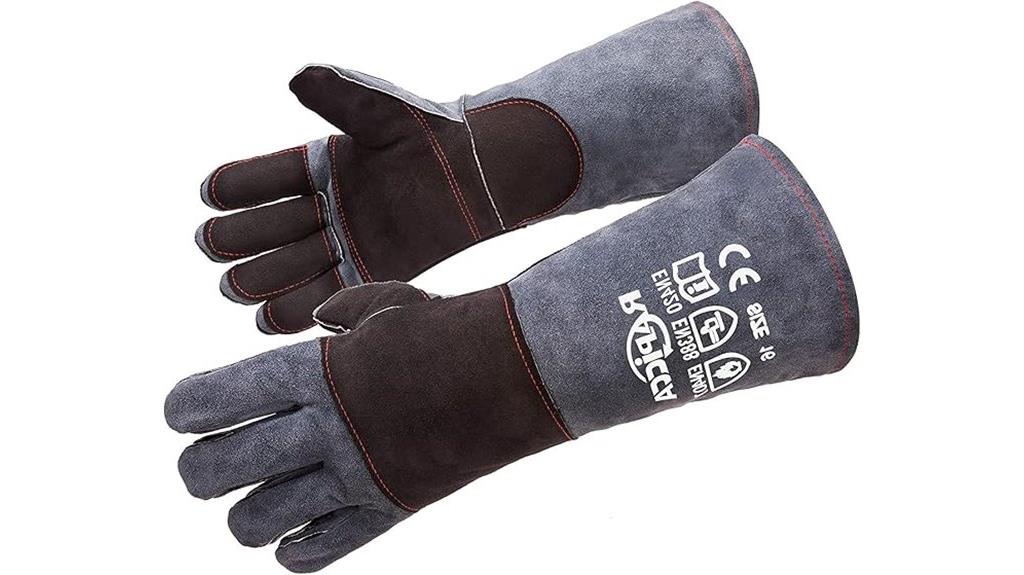 dark grey fireproof gloves