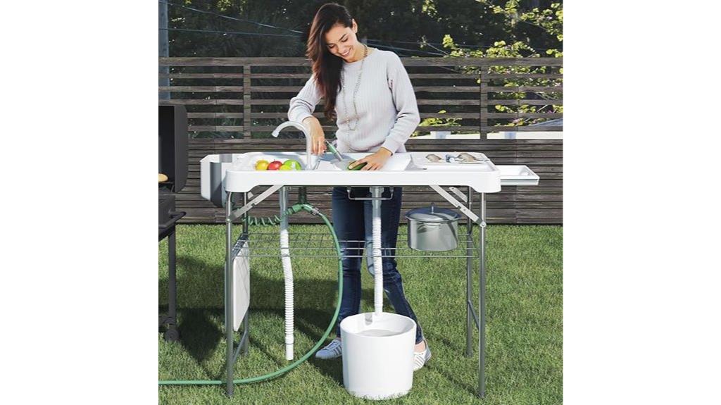 dual sink fish cleaning table