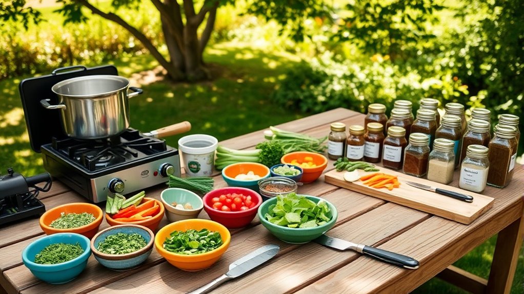 efficient outdoor cooking organization