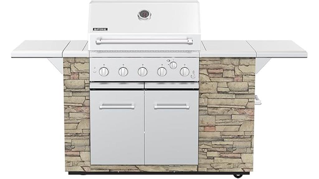 five burner built in grill