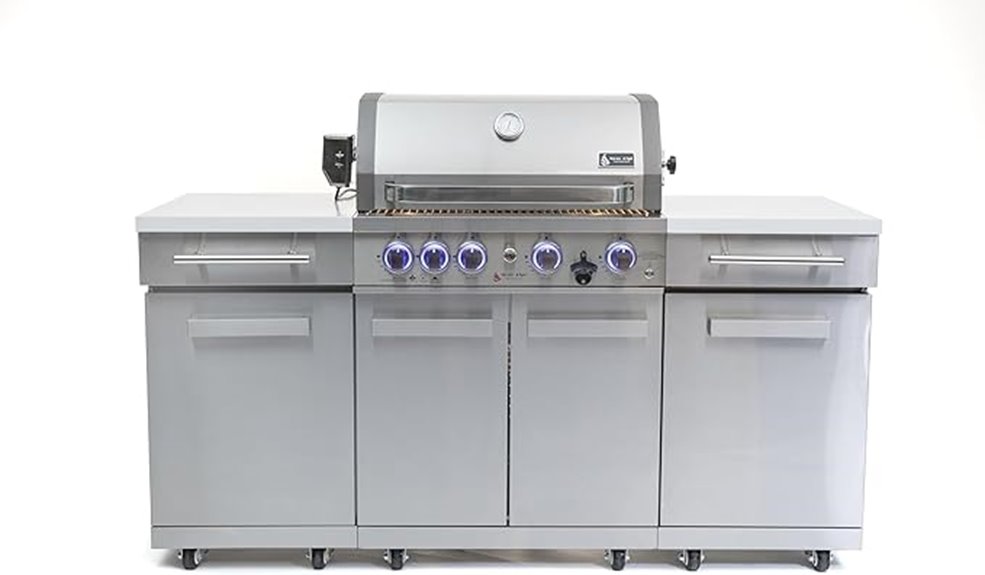 five burner outdoor grill