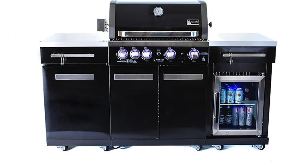 five burner outdoor grill