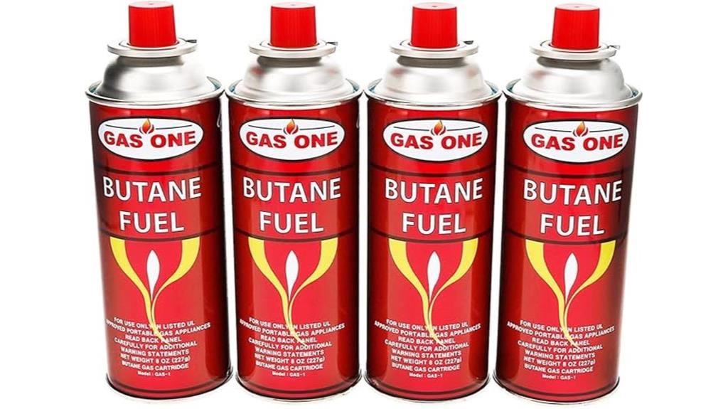 four 8oz ul fuel canisters