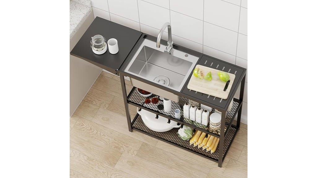 freestanding stainless steel sink