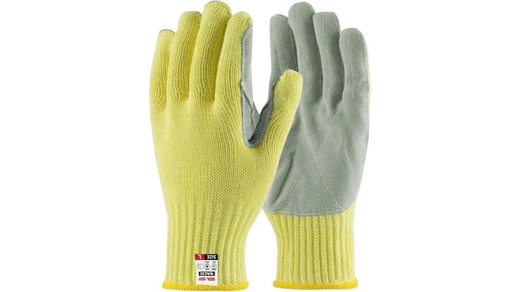 heat resistant aramid leather gloves