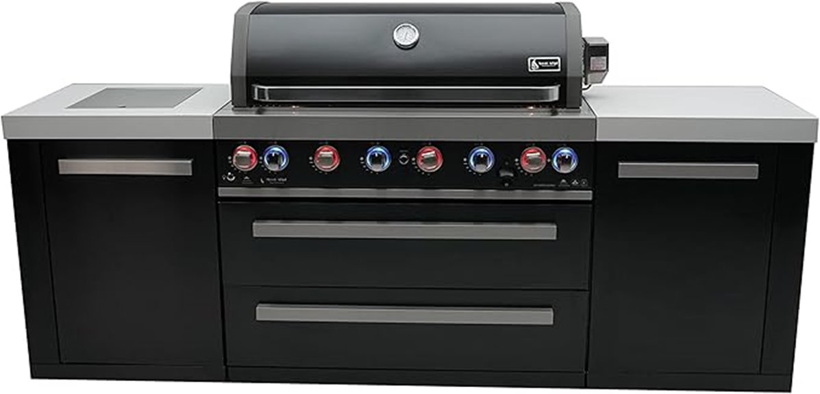 large 6 burner gas grill