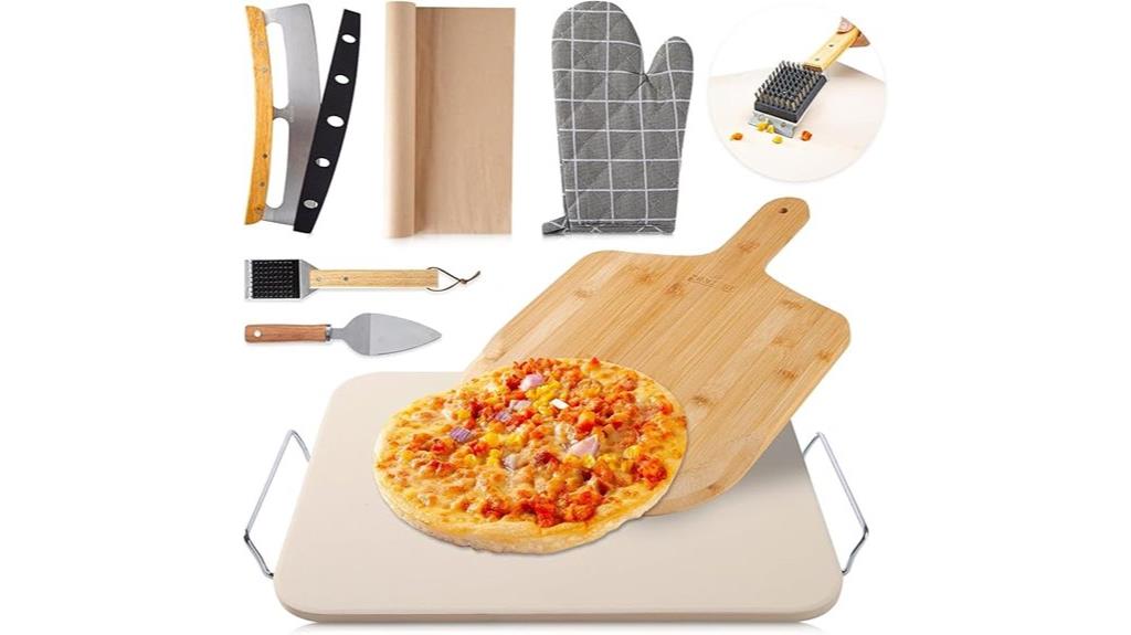 large 8 piece pizza stone set