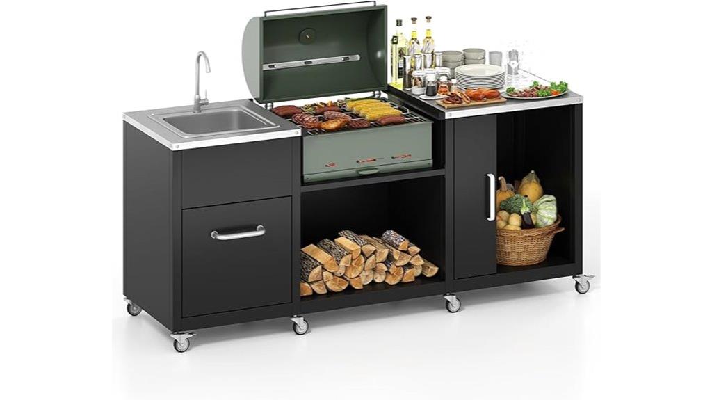 large outdoor grill table