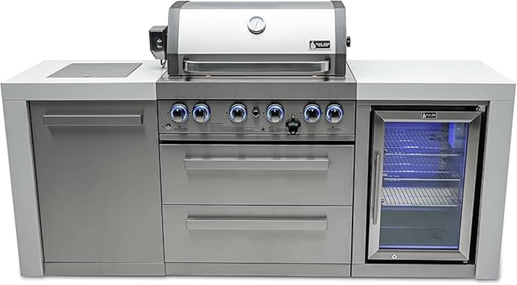 large stainless steel outdoor grill