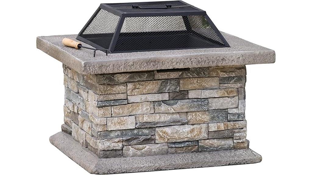 natural stone outdoor fire pit