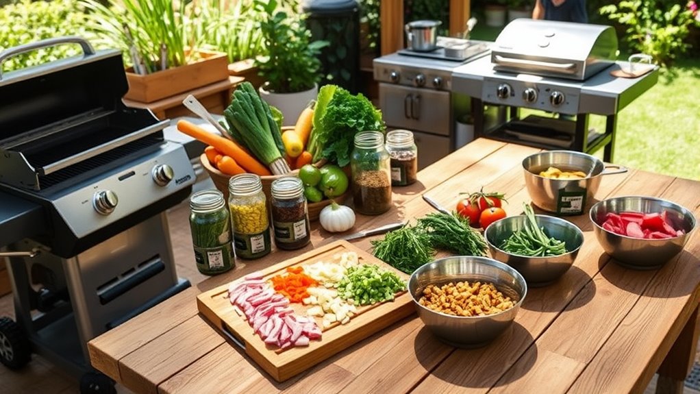 organize ingredients and stations