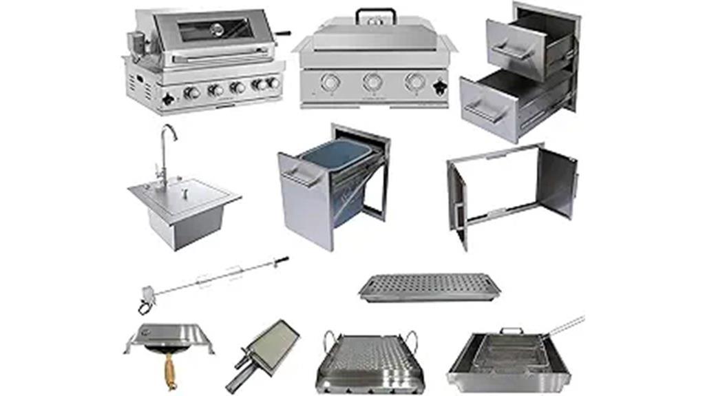 outdoor 13 piece gas grill