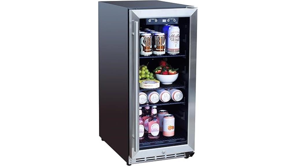 outdoor 15 inch glass fridge