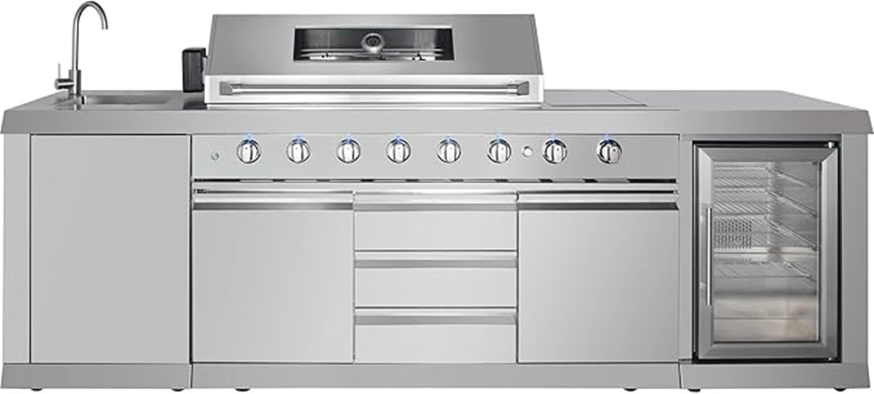 outdoor 6 burner gas grill