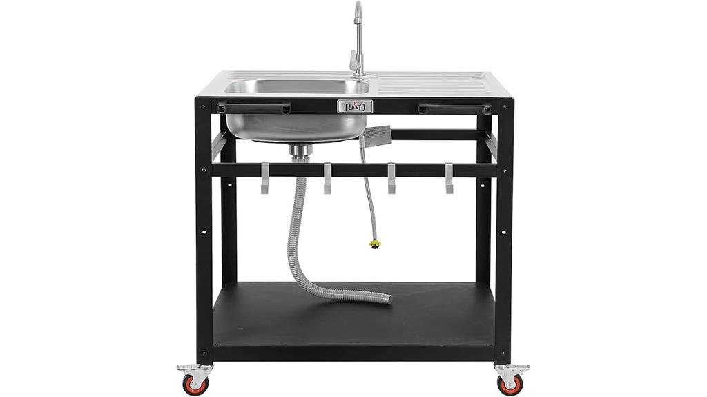outdoor grill with sink