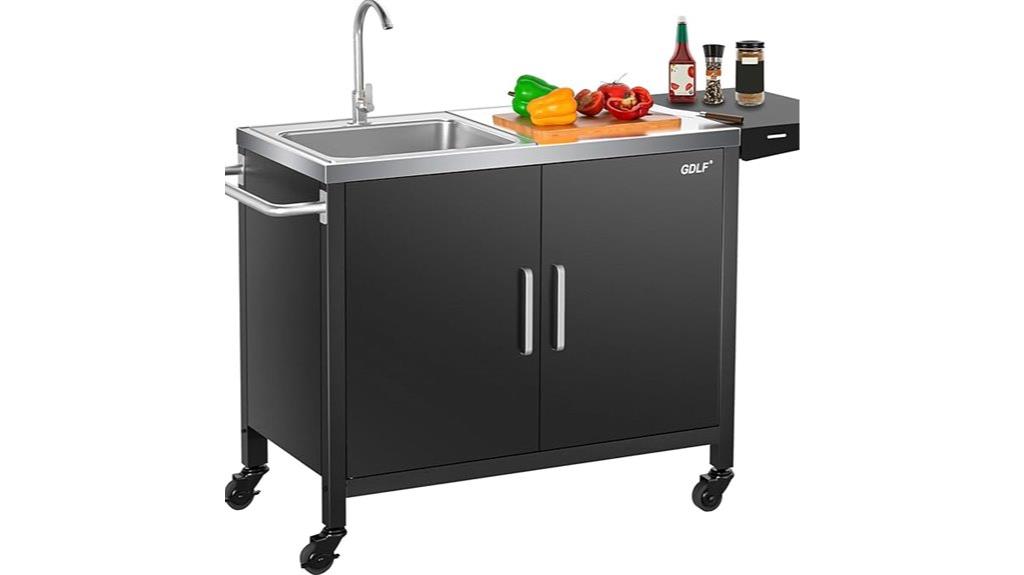 outdoor grill with sink