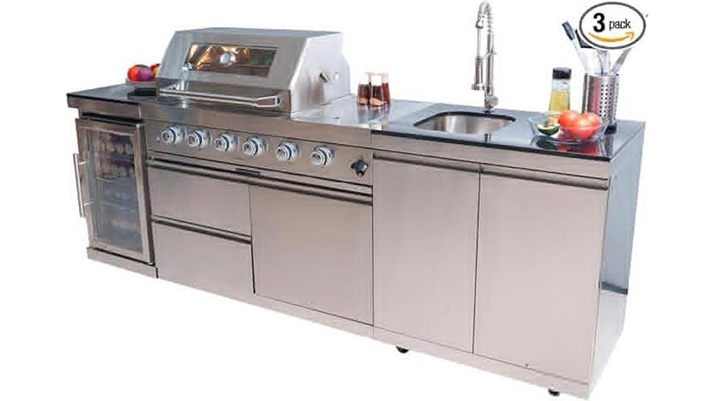 outdoor grill with wine cooler