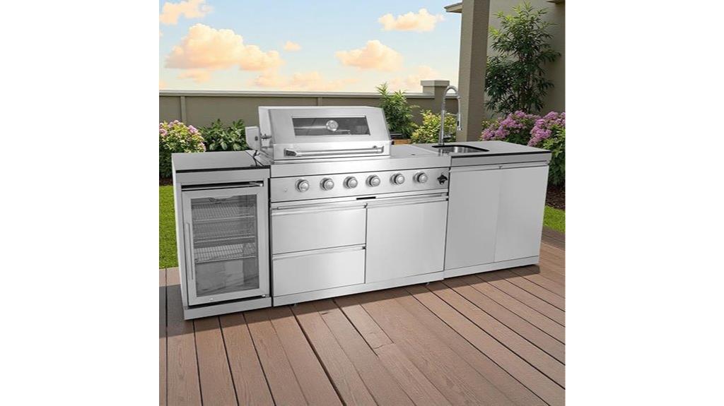 outdoor kitchen with rotisserie