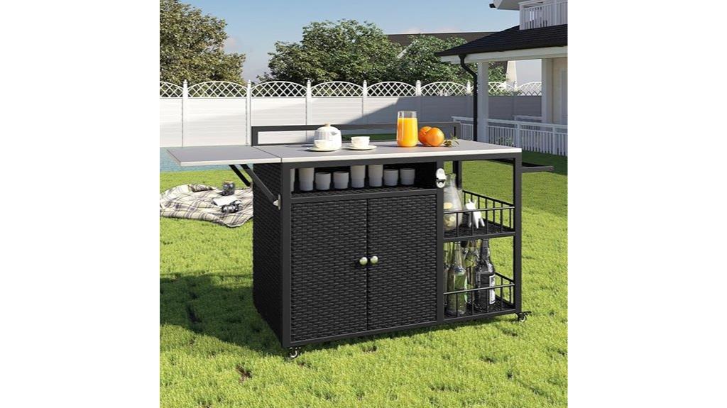 outdoor kitchen with storage