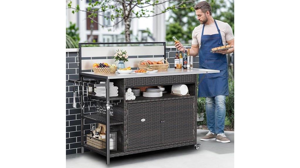 outdoor kitchen with storage