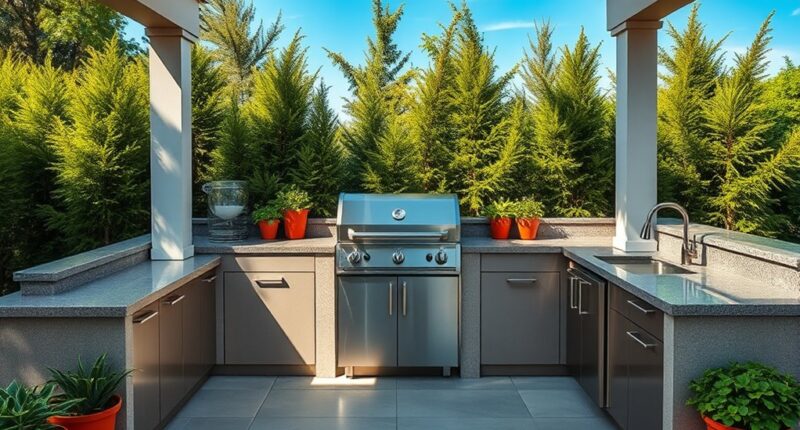 outdoor kitchen work efficiency