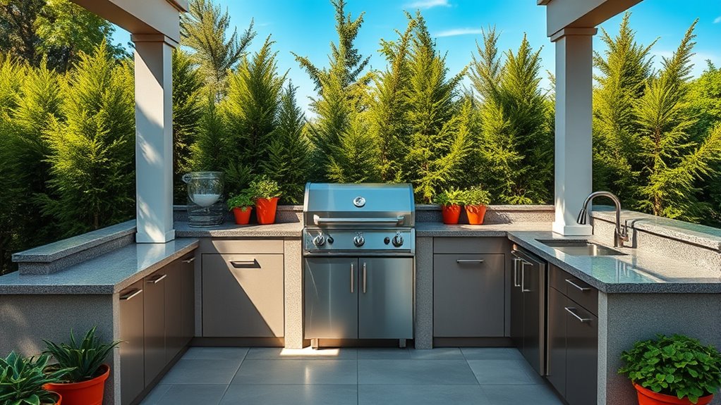 outdoor kitchen work efficiency