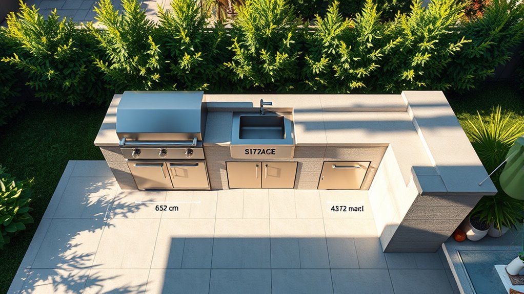 outdoor kitchen work triangle