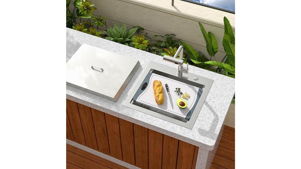 outdoor sink with workstation