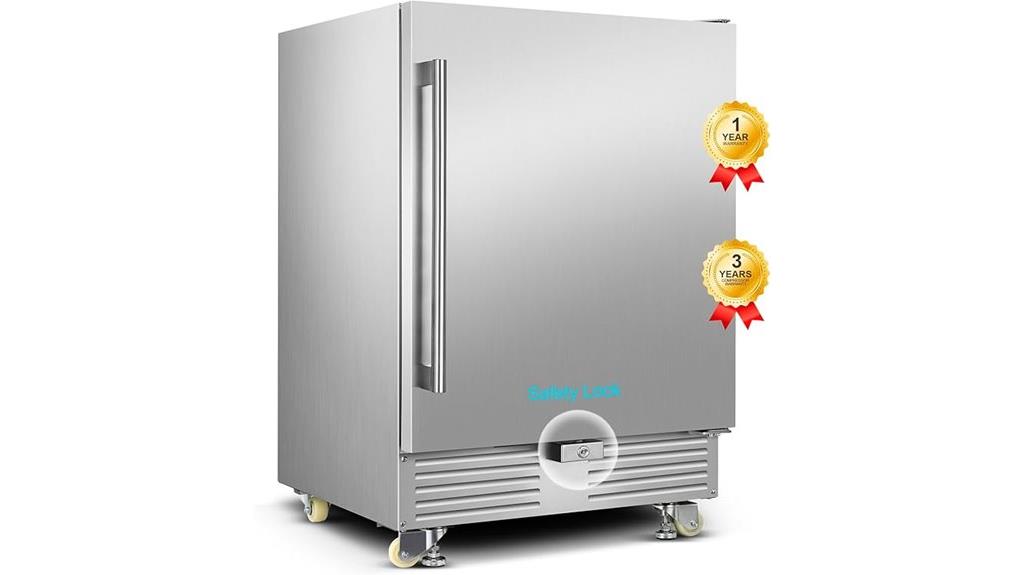 outdoor wheeled stainless fridge