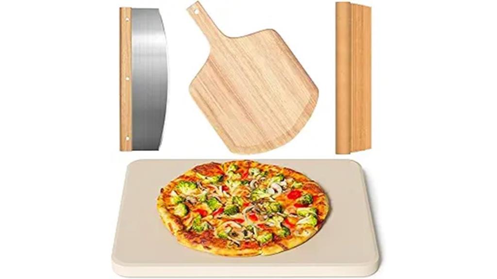 rectangle pizza stone set