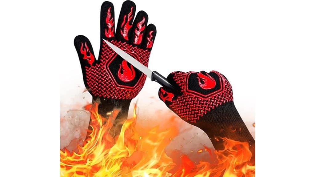 red heat resistant gloves