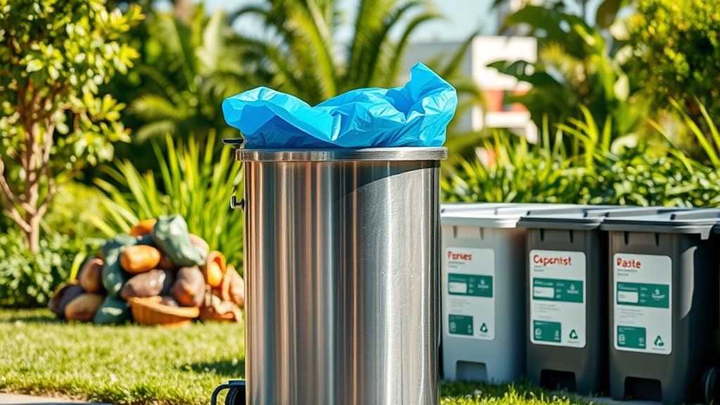 secure lined trash containers