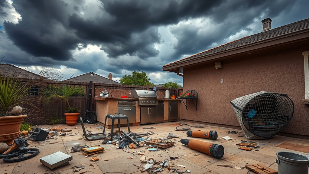 secure outdoor fixtures against wind