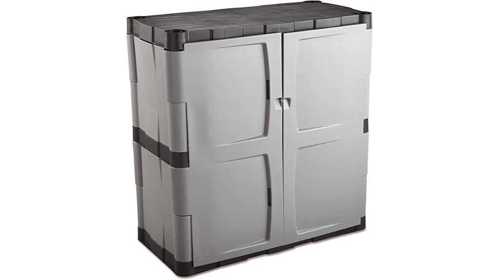 secure rubbermaid storage cabinet
