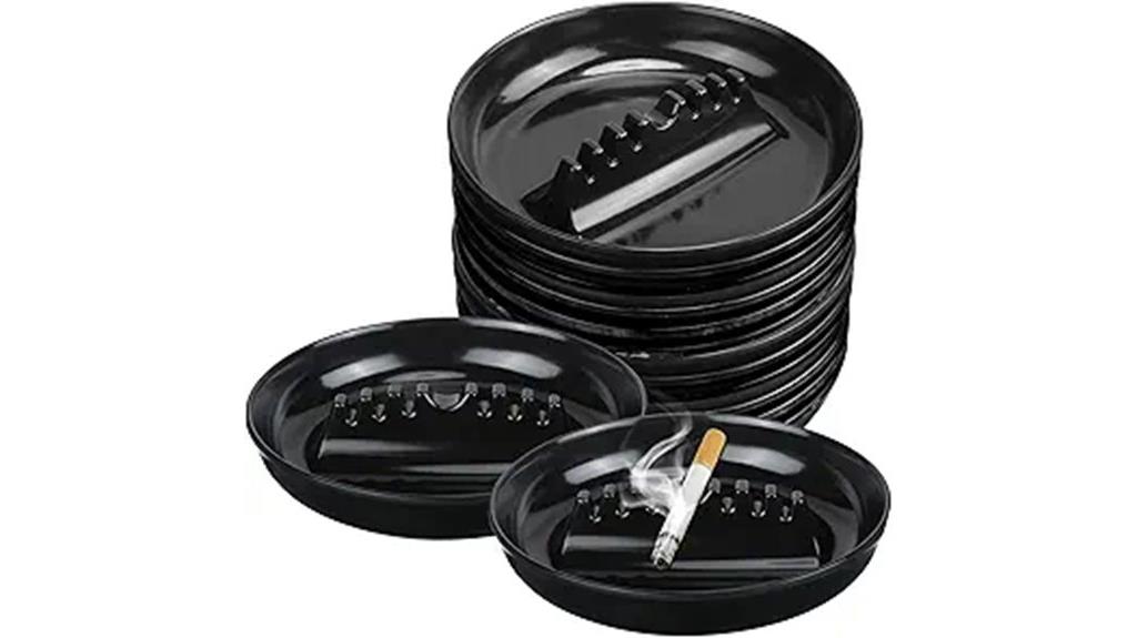 set of twelve plastic ashtrays