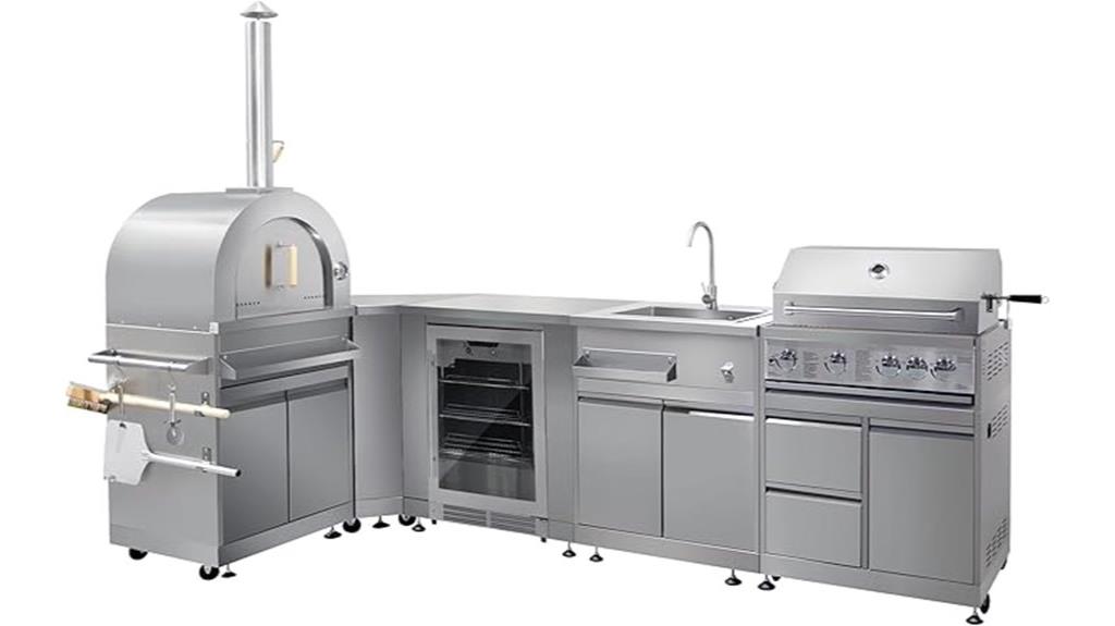 seven piece outdoor kitchen