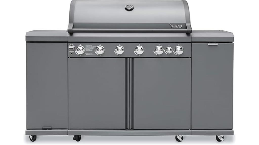 six burner outdoor grill