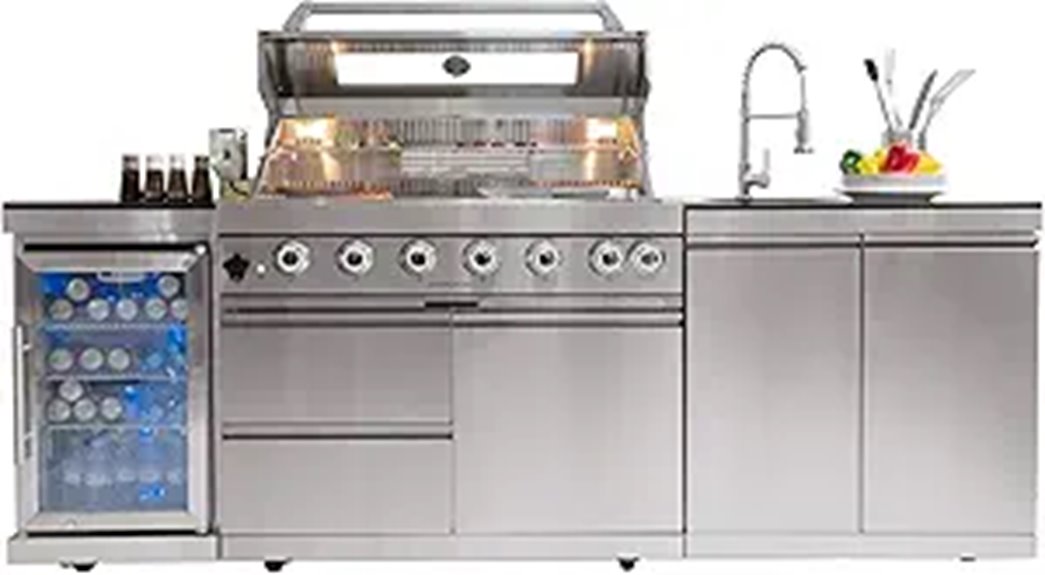 six burner propane grill