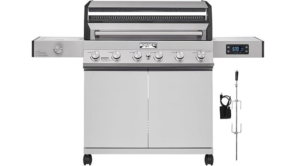 six burner stainless steel grill