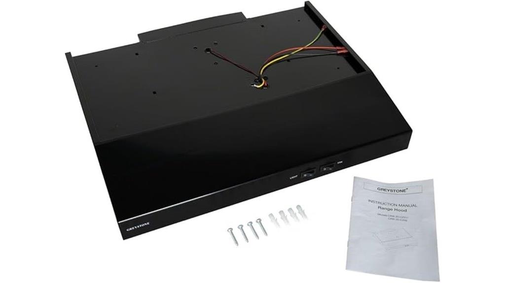 slim black 12v vented hood