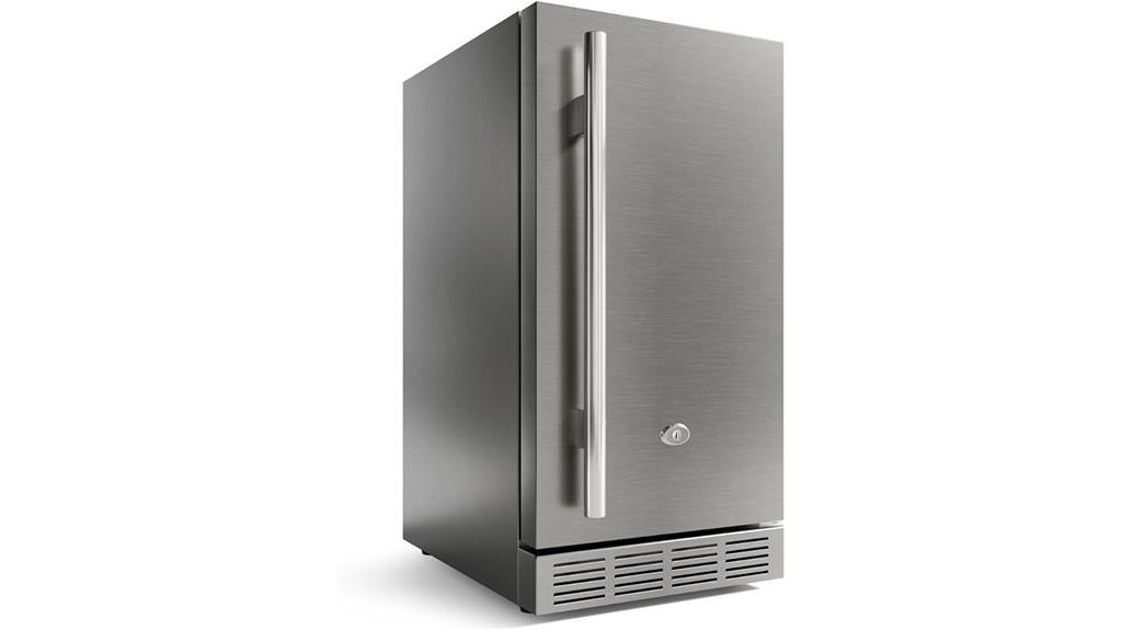 small outdoor fridge with shelves